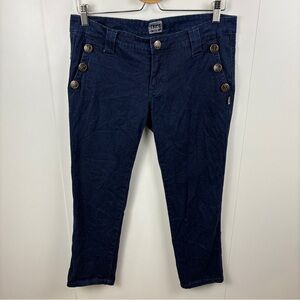 Tripp NYC Sailor Anchor Jeans Cropped Capri Pants Rockabilly Retro sz Low Rise